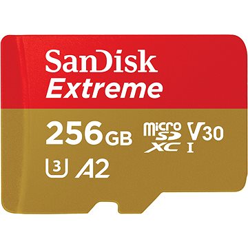 SanDisk microSDXC 256GB Extreme + Rescue PRO Deluxe + SD adaptér (SDSQXAV-256G-GN6MA)