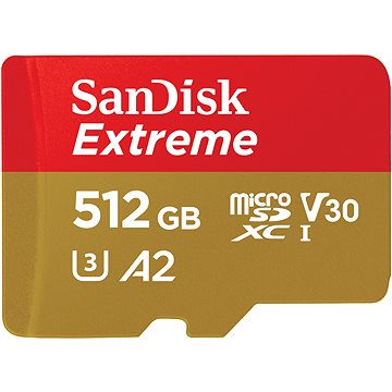 SanDisk microSDXC 512GB Extreme + Rescue PRO Deluxe + SD adaptér (SDSQXAV-512G-GN6MA)