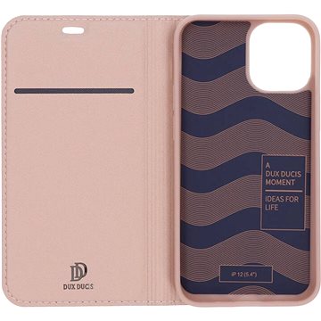 DUX DUCIS Skin Pro flipové kožené pouzdro pro iPhone 12 Mini Růžová