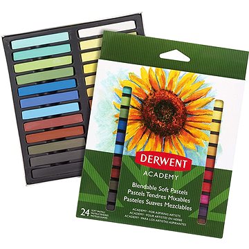 DERWENT Academy Soft Pastels hranaté barevné křídy - balení 24 ks (98216)