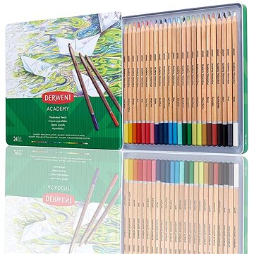 DERWENT Academy Watercolour Pencils Tin v plechové krabičce, šestihranné, 24 barev (2301942)