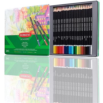 DERWENT Academy Colour Pencil Tin v plechové krabičce, kulaté, 24 barev (2301938)
