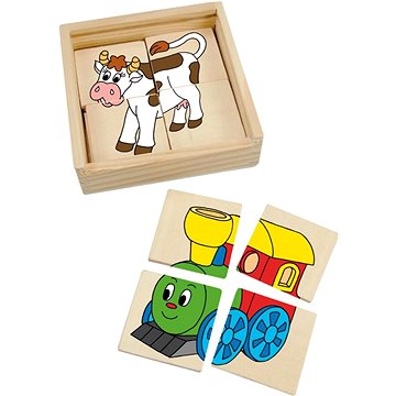 Woody Minipuzzle Mašinka v krabičce (93003)