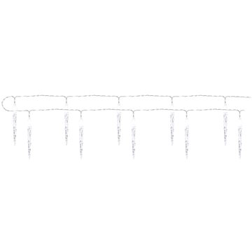 EMOS LED vánoční girlanda – 10x rampouch, 1,35 m, 2x AA, vnitřní, studená bílá, časovač (DCGC01)