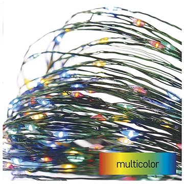 EMOS LED vánoční nano řetěz zelený, 7,5 m, venkovní i vnitřní, multicolor, časovač (D3AM02)