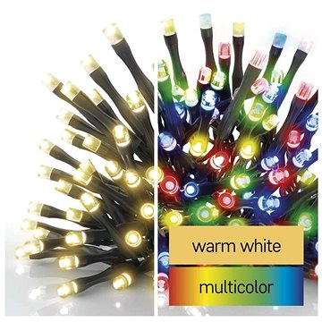 EMOS LED vánoční řetěz 2v1, 10 m, venkovní i vnitřní, teplá bílá/multicolor, programy (D4AH01)