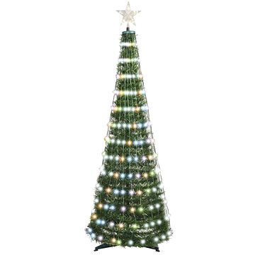 EMOS LED vánoční stromek se světelným řetězem a hvězdou, 1,5 m, vnitřní, ovladač, časovač, RGB (D5AA02)