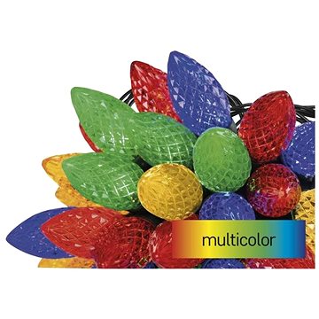 EMOS LED vánoční řetěz, barevné žárovky, 9,8 m, multicolor, multifunkce (D5ZM01)
