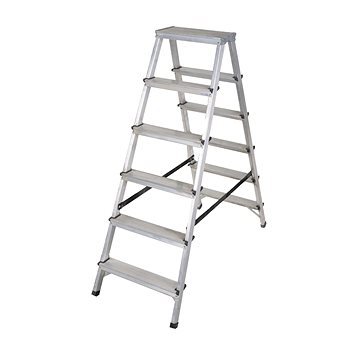 Drabest Hliníkové schůdky oboustranné 2x 6 příček (DR(150)ALDD-6)