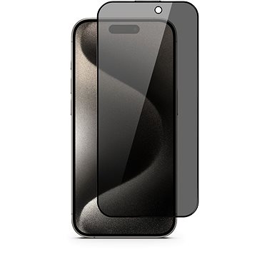 Epico Edge to Edge ochranné sklo s privátním filtrem pro iPhone 15 Plus - s aplikátorem