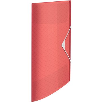 ESSELTE Colour Breeze A4 tříchlopňové s gumičkou, transparentní korálové (628439)