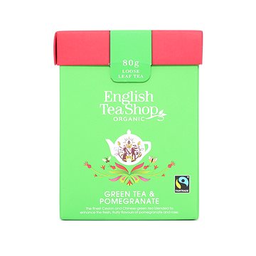English Tea Shop Papír krabička Zelený čaj s granát jablkem, 80 gramů, sypaný čaj (59912)