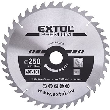 EXTOL PREMIUM kotouč pilový, O 250x3,0x30mm, 40T, 8803241 (8803241)