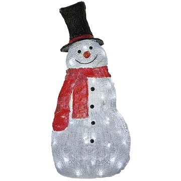 EMOS LED vánoční sněhulák, 61 cm, venkovní i vnitřní, studená bílá, časovač (DCFC02)