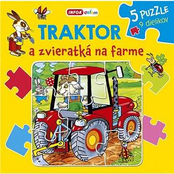 Traktor a zvieratká na farme: 5 puzzle 9 dielikov (978-80-7547-523-7)