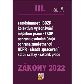 Zákony III/2022 část A – Zákoník práce
