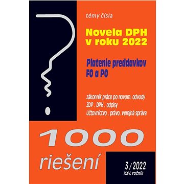 1000 riešení 3/2022 – Novela zákona o DPH