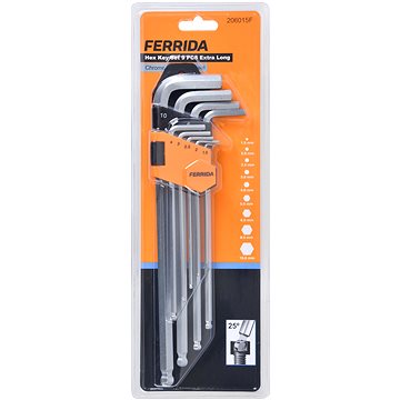 FERRIDA sada šestihranných klíčů 9 kusů extra dlouhé (FRD-HK9PCSXL)