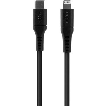 FIXED Cable USB-C/Lightning a podporou PD 0.5m certifikace MFi Liquid silicone černý (FIXDLS-CL05-BK)