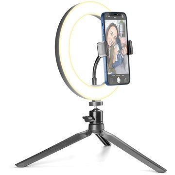 Cellularline Selfie Ring s LED osvětlením pro selfie fotky a videa černý (SELFIERINGK)