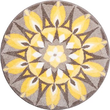 GRUND SEBELÁSKA Mandala kruhová o 80 cm, žlutošedivá (M2678-043001087)