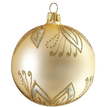 Vánoční koule zlatá dekor lístky (61)