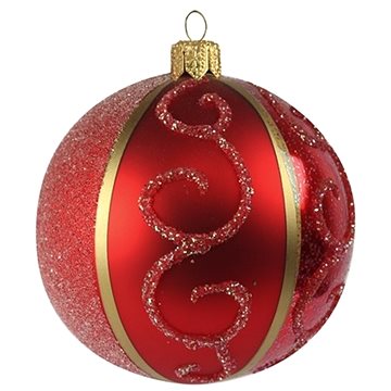 Skleněná vánoční koule červená (293)