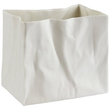 GLASSDECOR Porcelánová váza ve tvaru papírové tašky (6675)
