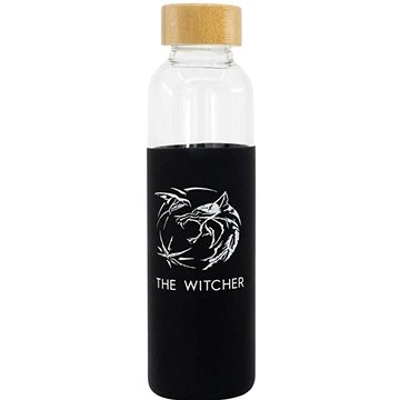 The Witcher - Symbol - skleněná láhev na pití se silikonovým návlekem (8412497007844)