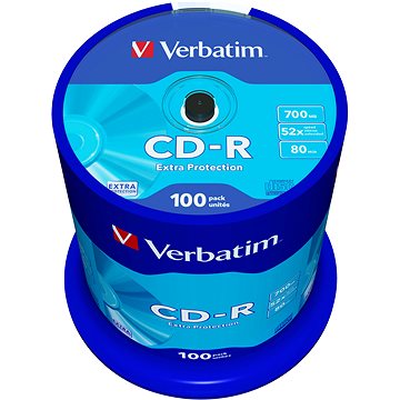 VERBATIM CD-R 700MB, 52x, spindle 100 ks (43411)