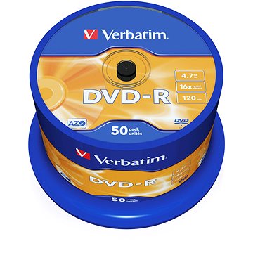 VERBATIM DVD-R AZO 4,7GB, 16x, spindle 50 ks (43548)