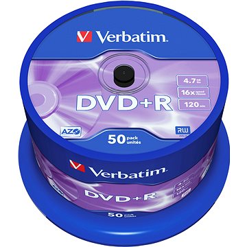 VERBATIM DVD+R AZO 4,7GB, 16x, spindle 50 ks (43550)