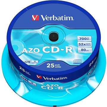 VERBATIM CD-R AZO 700MB, 52x, spindle 25 ks (43352)