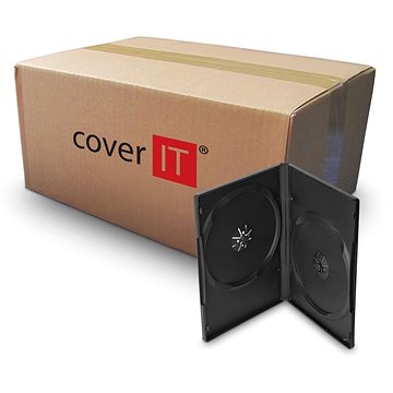 COVER IT box:2 DVD 14mm černý - karton 100ks (27115)