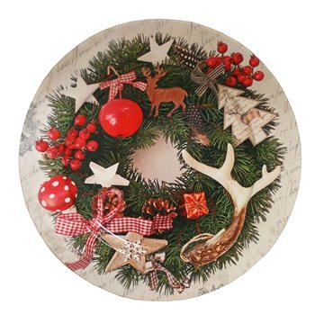 Goba Talíř dekorační Vánoční věnec 33 cm (2000255)