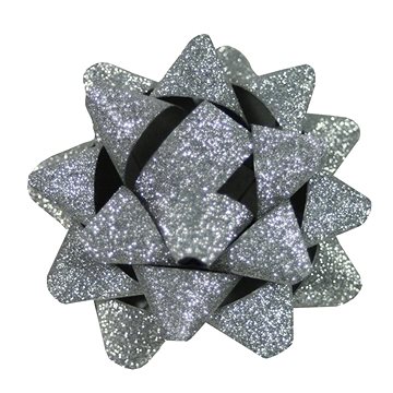 Rosetka Glitter 5 cm stříbrná 5 ks (7206305)