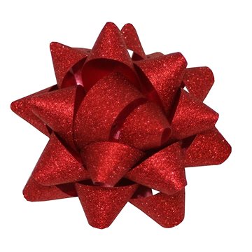 Rosetka Glitter 5 cm červená 5 ks (7206320)