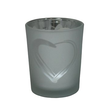 GOBA srdce skleněný stříbrný malý (9306164)