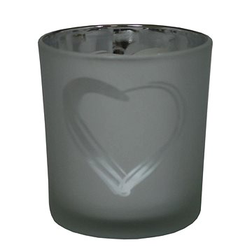 GOBA srdce skleněný stříbrný velký (9306165)