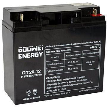GOOWEI ENERGY Bezúdržbový olověný akumulátor OT20-12, 12V, 20Ah (OT20-12)
