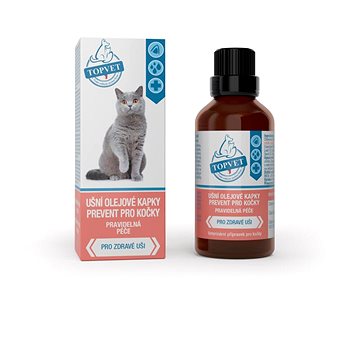 Topvet Ušní olejové kapky prevent pro kočky 50 ml (8595643610553)