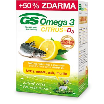 GS Omega 3 Citrus + D3 60+30 kapslí (4529484)