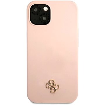 Guess 4G Silicone Metal Logo kryt pro Apple iPhone 13 mini Pink (GUHCP13SS4LP)