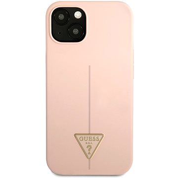 Guess Silicone Line Triangle kryt pro Apple iPhone 13 Pink (GUHCP13MSLTGP)