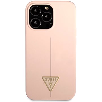 Guess Silicone Line Triangle kryt pro Apple iPhone 13 Pro Pink (GUHCP13LSLTGP)