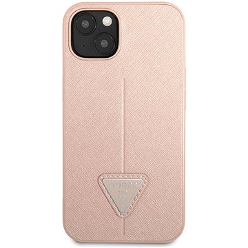 Guess PU Saffiano Triangle kryt pro Apple iPhone 13 Pink (GUHCP13MPSATLP)