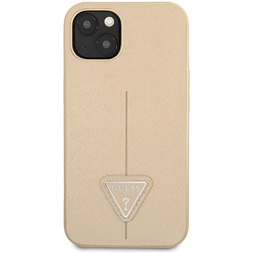 Guess PU Saffiano Triangle kryt pro Apple iPhone 13 Beige (GUHCP13MPSATLE)