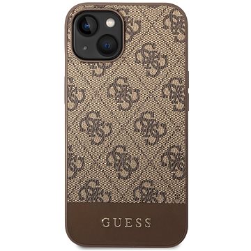 Guess 4G Stripe Zadní Kryt pro iPhone 14 Brown (GUHCP14SG4GLBR)