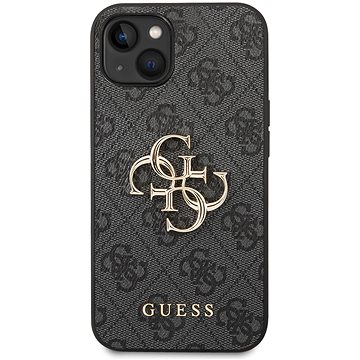 Guess PU 4G Metal Logo Zadní Kryt pro iPhone 14 Grey (GUHCP14S4GMGGR)