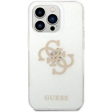 Guess TPU Big 4G Full Glitter Zadní Kryt pro iPhone 14 Pro Max Transparent (GUHCP14XPCUGL4GTR)